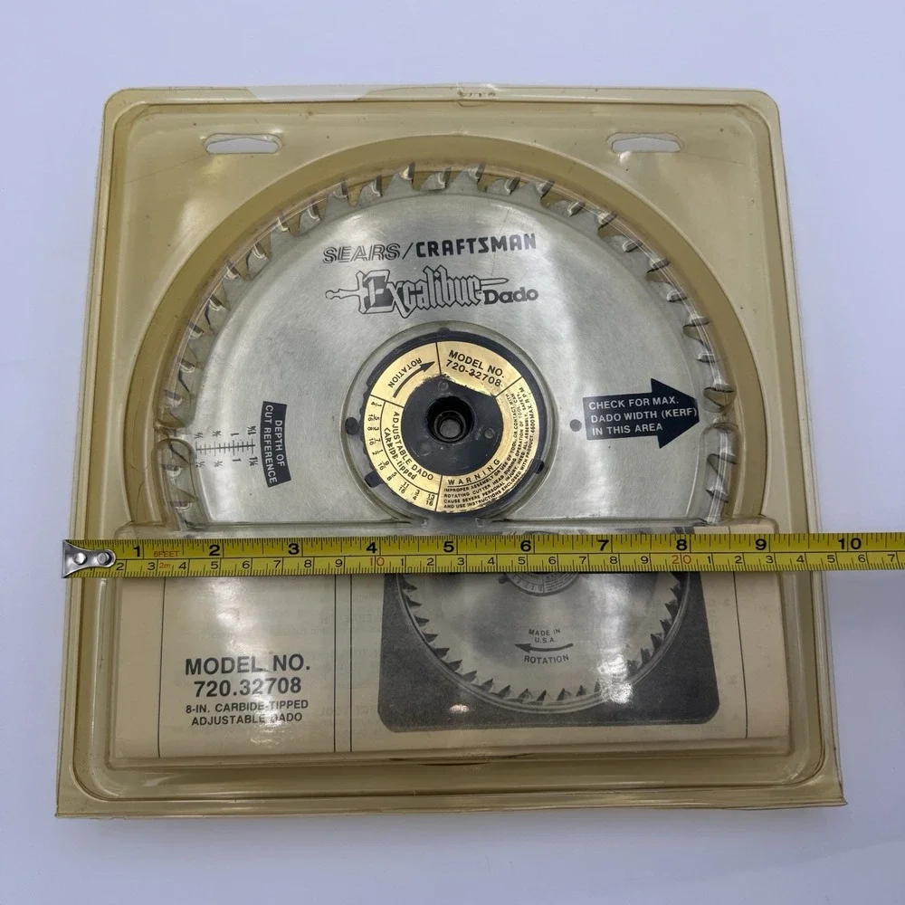 Sears Craftsman Excalibur Twin Blade 8 Inch Carbide Tipped Adj Dado 720.32708